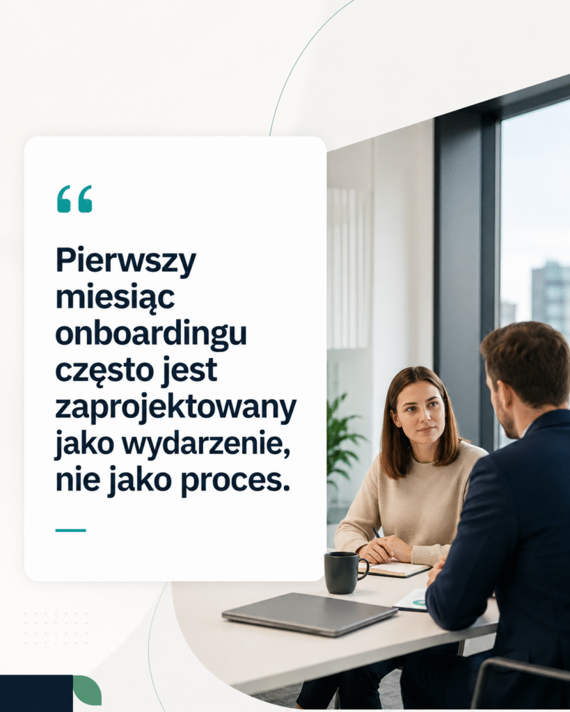 Pierwszy miesiąc onboardingu często jest zaprojektowany jako wydarzenie, nie jako proces."