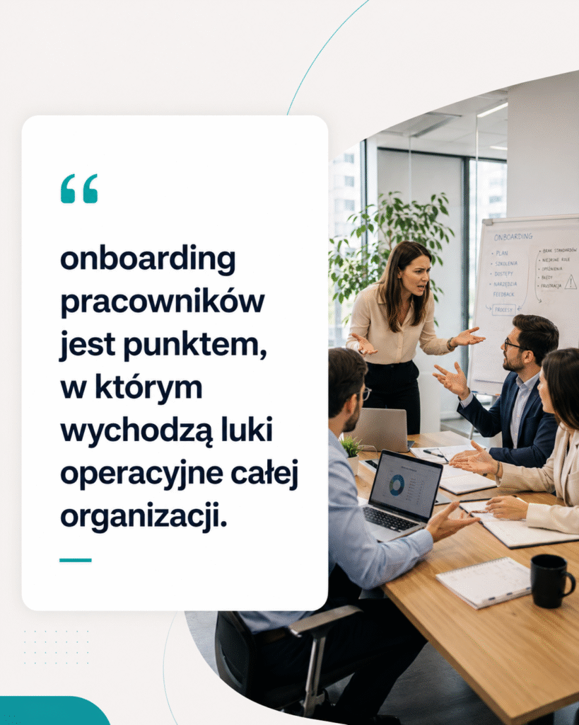 onboarding pracowników jest punktem, w którym wychodzą luki operacyjne całej organizacji.