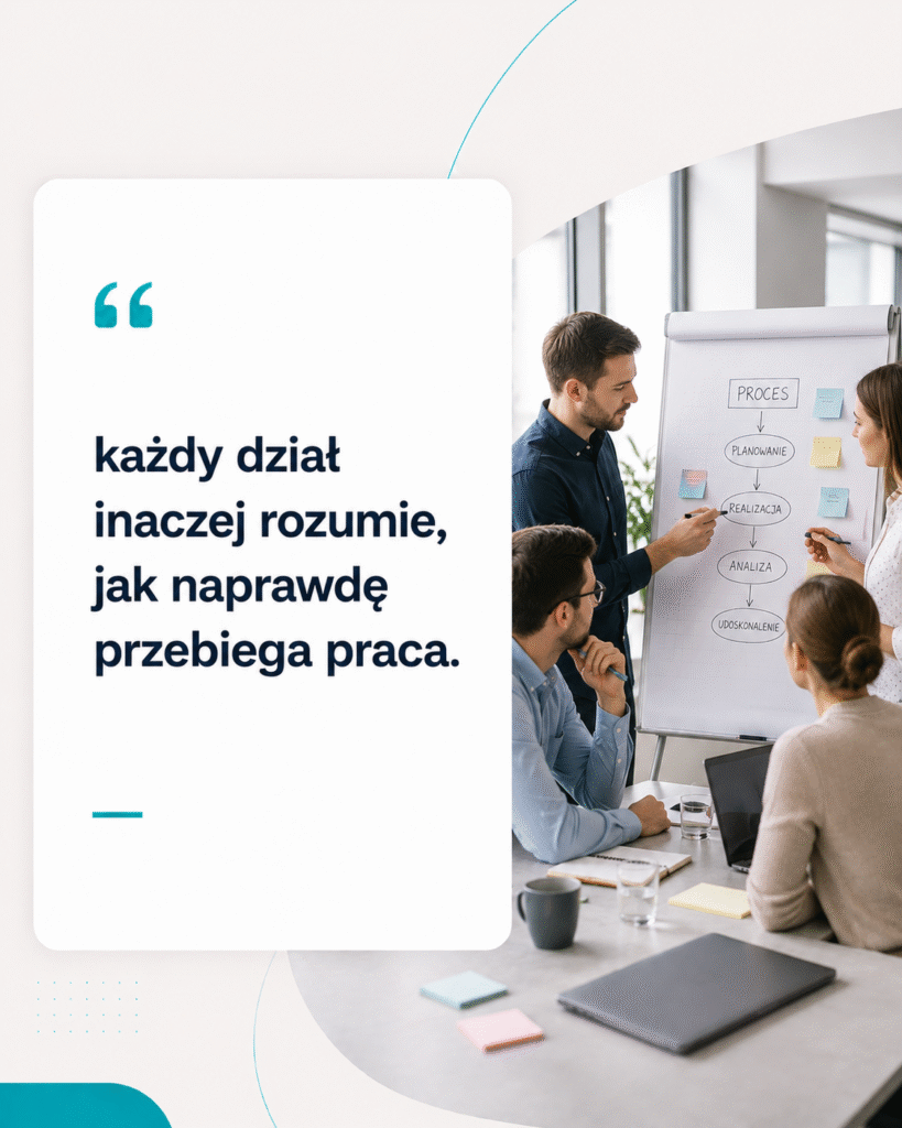 ażdy dział inaczej rozumie, jak naprawdę przebiega praca.